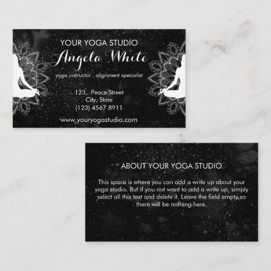 トレンディーボホマンダラシックセナラ白黒 名刺 (正面/裏面)