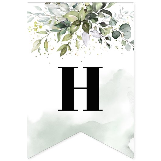 トレンディーボホユーカリプスグリーン16thバースデーパーティー バンティングフラッグ (第1の旗)