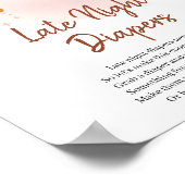 トレンディーボホレインボーレイトナイトおむつゲームサイン ポスター (角)