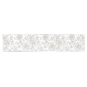 トレンディーボホヴィンテージ花ニュートラルグレーバラ ショートテーブルランナー (横)