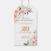 トレンディーボホ赤面フローラ金ゴールドセージ20歳の誕生日 ギフトタグ (裏面)