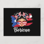 トレンディーボリチャガールプエルトリコ国旗 ポストカード (正面)