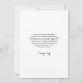 トレンディーボーイ卒業写真ミニマル編集可能 サンキューカード (裏面)