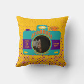 トレンディーボーカラフルホレトロおもしろい大学院写真 クッション (裏面)