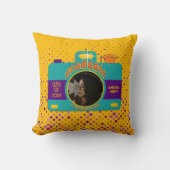 トレンディーボーカラフルホレトロおもしろい大学院写真 クッション (正面)