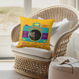 トレンディーボーカラフルホレトロおもしろい大学院写真 クッション