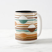 トレンディーボースタイルカラフル幾何学パターン ツートーンマグカップ (正面右)