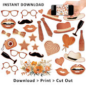 トレンディーボー素朴ーおもしろいフォトブース結婚の小道具 ポスター