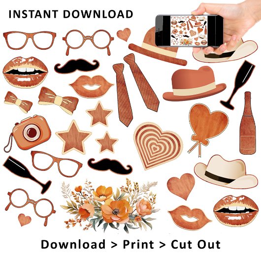 トレンディーボー素朴ーおもしろいフォトブース結婚の小道具 ポスター