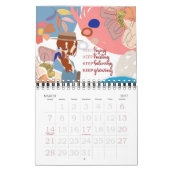 トレンディーポジティやる気を起こさせるビティ抽象芸術ガールズ2022 カレンダー (3月 2027)