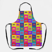 トレンディーポップ・アートのアートスタイルカラフルカニ模様 エプロン (正面)