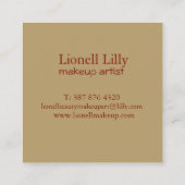 トレンディーポップ・アートのメイクアップアーティストスクウェア スクエア名刺 (裏面)