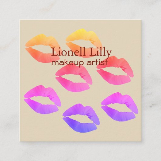 トレンディーポップ・アートのメイクアップアーティストスクウェア スクエア名刺 (正面)
