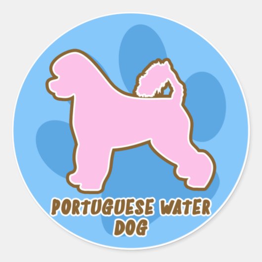 トレンディーポルトガルの水犬シール ラウンドシール (正面)