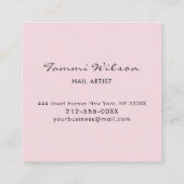 トレンディーポーランドネイルアーティストサロンサービス スクエア名刺 (裏面)