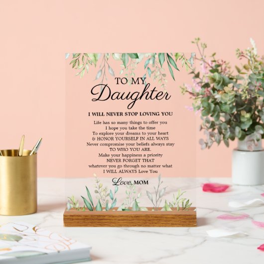 トレンディーマザートゥドーター勇気付けられることわざ アクリルサイン (ウェディング)