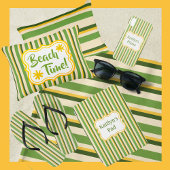 トレンディーマスタードイエロー、グリーンとクリームストライプの アウトドアクッション