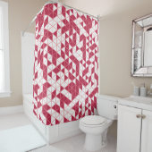 トレンディーマゼンタピンク幾何学模様 シャワーカーテン (インサイチュ)