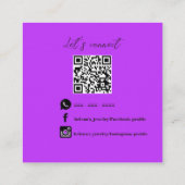 トレンディーマゼンタマーリーエフェクトと金ゴールド斑点 スクエア名刺 (裏面)