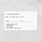 トレンディーマッサージサービスアポイントメント名刺 名刺 (裏面)