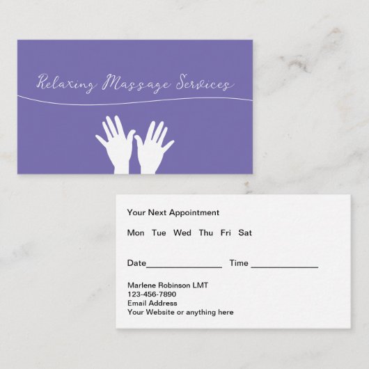 トレンディーマッサージサービスアポイントメント名刺 名刺 (正面/裏面)