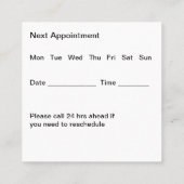 トレンディーマッサージセラピストアポイントメント スクエア名刺 (裏面)