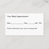 トレンディーマッサージセラピストロータスグラフィック 予約カード (裏面)