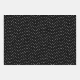 トレンディーマットブラックとホワイトパターンミニマリスト ラッピングペーパーシート