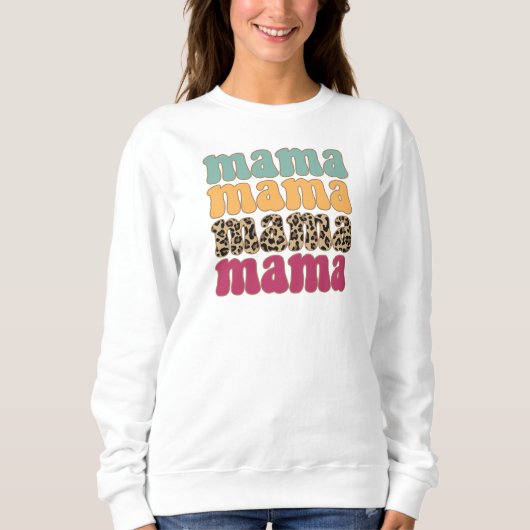 トレンディーママスウェットシャツママシャツヒョウ スウェットシャツ (正面)