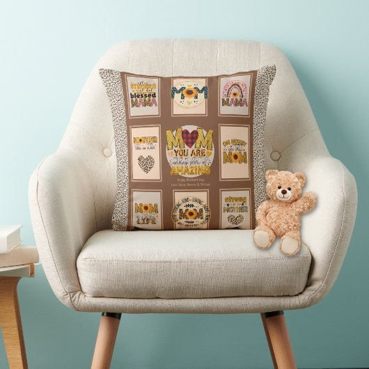 トレンディーママ！カスタムLeopardプリントママ引用文 クッション