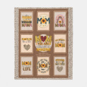 トレンディーママ！カスタムLeopardプリントママ引用文 フリースブランケット (正面)