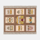 トレンディーママ！カスタムLeopardプリントママ引用文 フリースブランケット (正面(横))