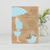 トレンディーマモダンムボーイベビーシャワー 招待状 (スタンド正面)