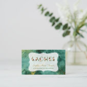 トレンディーマラカイトフローラレターEyeLash拡張機能 名刺 (スタンド正面)