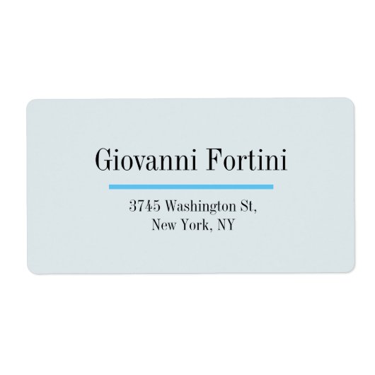 トレンディーマリアンブループレーンエレガントミニマモダンリスト ラベル (正面)