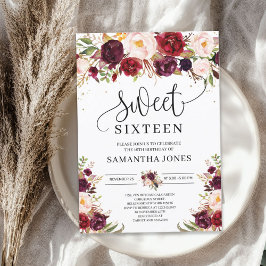 トレンディーマルサラブルゴーニュ赤面フローラsweet sixteen 招待状