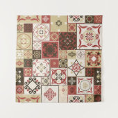 トレンディーマルサラモロッコタイルパターン タペストリー (正面(横))