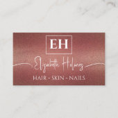 トレンディーマルーンレッドグリッターメイクアップアーティストQR 名刺 (正面)