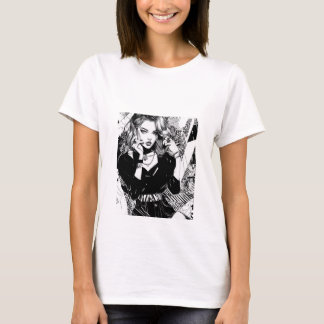 トレンディーマンガスタイルガールイラストレーションTシャツ Tシャツ