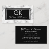 トレンディーマーブルシルバーモノグラム 名刺 (正面/裏面)