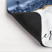 トレンディーマーブルネイビーブルー金ゴールドエーゲートモノグラムマウス  マウスパッド (コーナー)