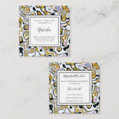 トレンディーマーブル金ゴールドグリッター&グレーメイクアップ スクエア名刺 (正面/裏面)