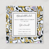 トレンディーマーブル金ゴールドグリッター&グレーメイクアップ スクエア名刺 (裏面)