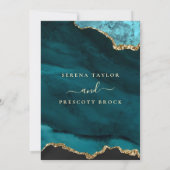 トレンディーマーブル金ゴールド結婚式招待状 招待状 (裏面)