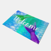 トレンディーマーメはかりで測イド&テールズウェルカム ドアマット (アングル)