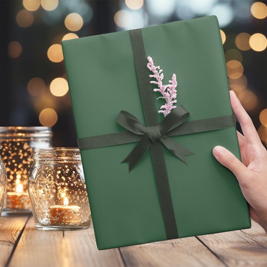 トレンディーミディアムダーククリスマスグリーンラッピング紙 ラッピングペーパー