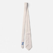 トレンディーミディアムブルー3Dイニシャルレター |リネンの色 ネクタイ (裏面)