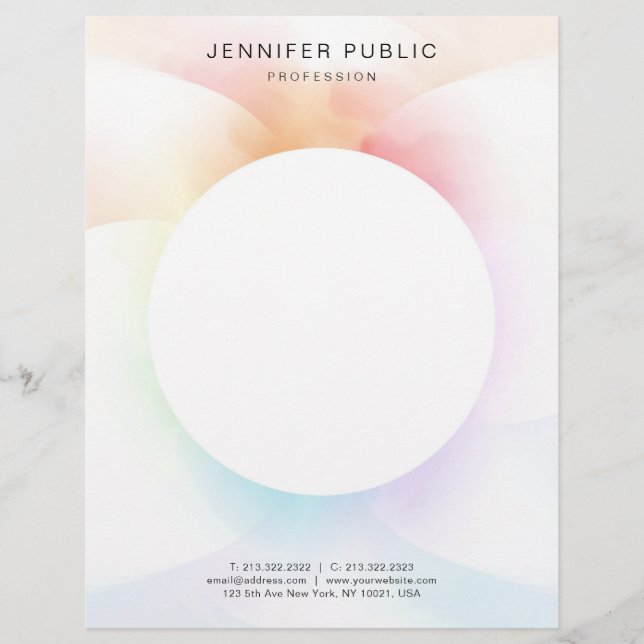 トレンディーミニカラフルマリスモダントテンプレート レターヘッド (正面)