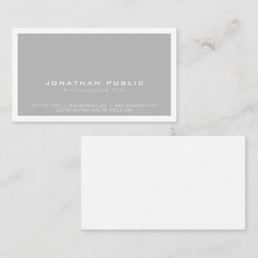 トレンディーミニスタイリッシュマリストグレープレーン 名刺 (正面/裏面)