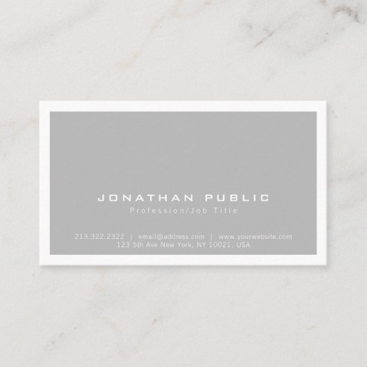 トレンディーミニスタイリッシュマリストグレープレーン 名刺 (正面)